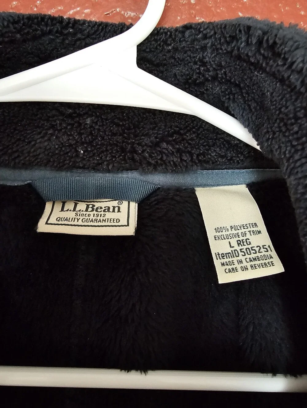 L.L. Bean Black Plush Puffer Jacket with Teal Accents